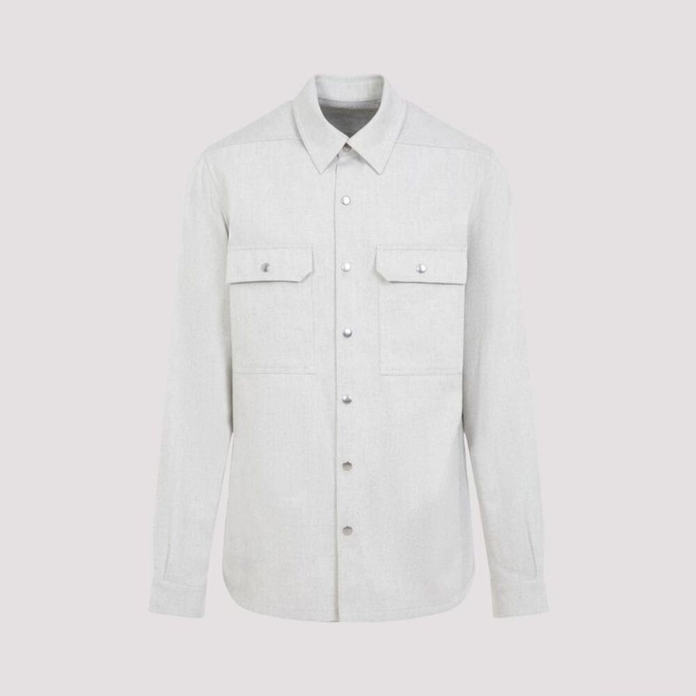 RICK OWENS Men's Long Sleeve Snap Button Shirt Men NUDE & NEUTRALS Shirts